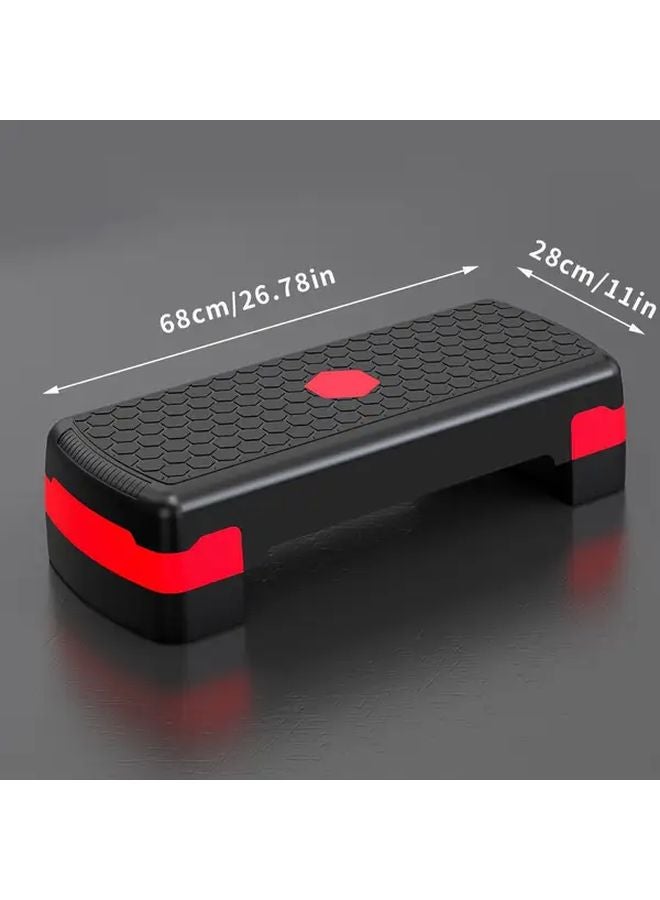 Double Layer Adjustable Height Fitness Step Platform With Risers Gray - Image 4
